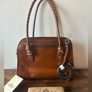 Patricia Nash Brown Leather Handbag & Crossbody $249 Retail w/ Dust bag NWT